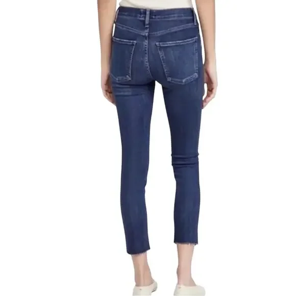 Agolde Sophie High Rise Crop Raw Hem Skinny Jeans Stretch Denim Size 31 Preppy